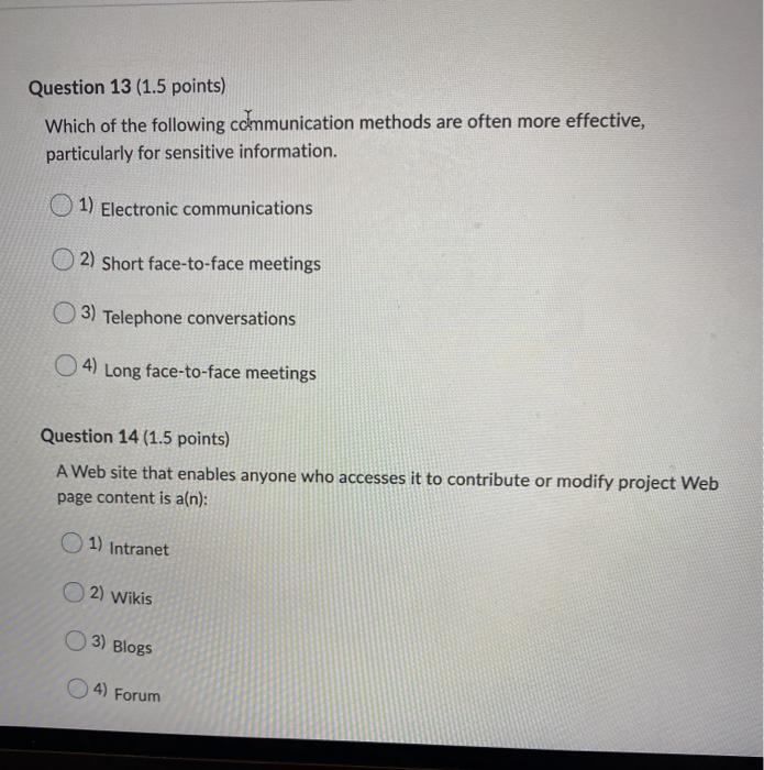 5 Ho Question 4 (1.5 points) The major reason(s)