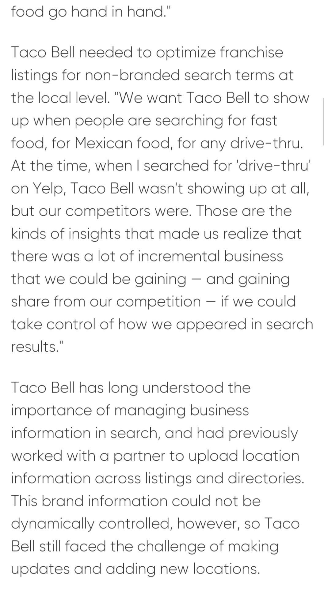 READ THE CASE STUDY (Taco bell)BELOW AND CONDUT A