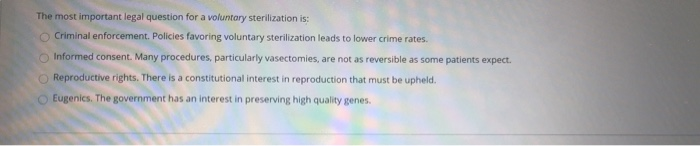 The most important legal question for a voluntary