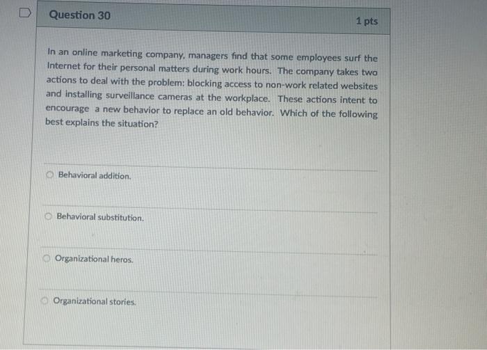 In an online marketing company, managers find