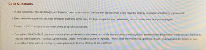 Case Questions 1 In your judgement, why has