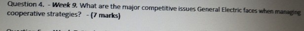 Question 4. - Week 9. What are the major