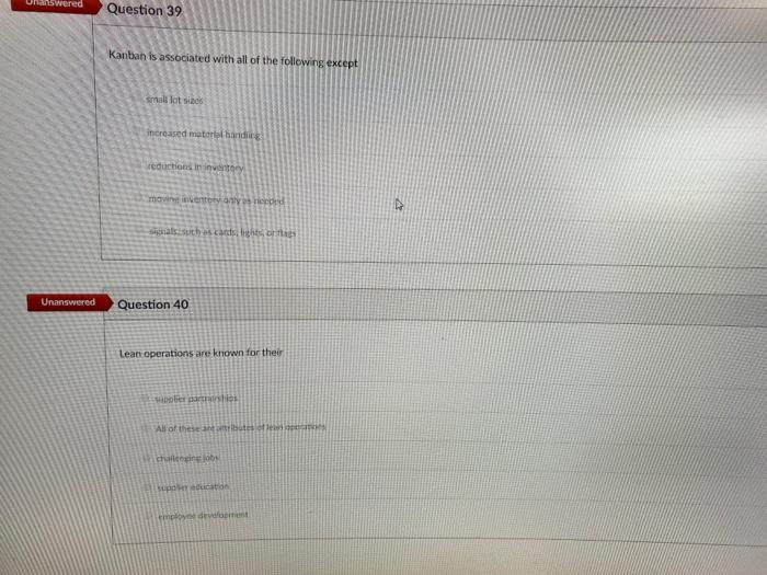 Question 35 A employee produces 16 parts during a