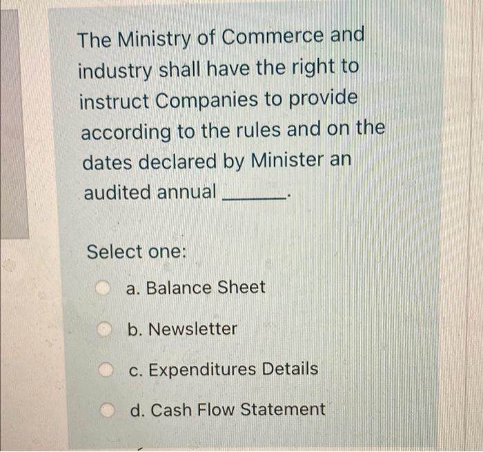 buisness law The Ministry of Commerce and