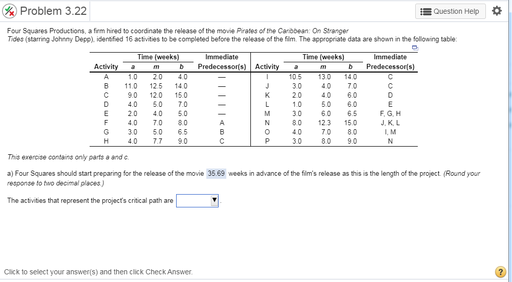 % Problem 3.22 :3 Question Help Four Squares