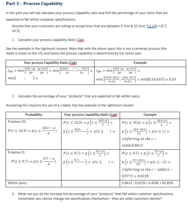Quality Control and Process Capability This