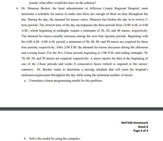 pound, what effect would this have on the