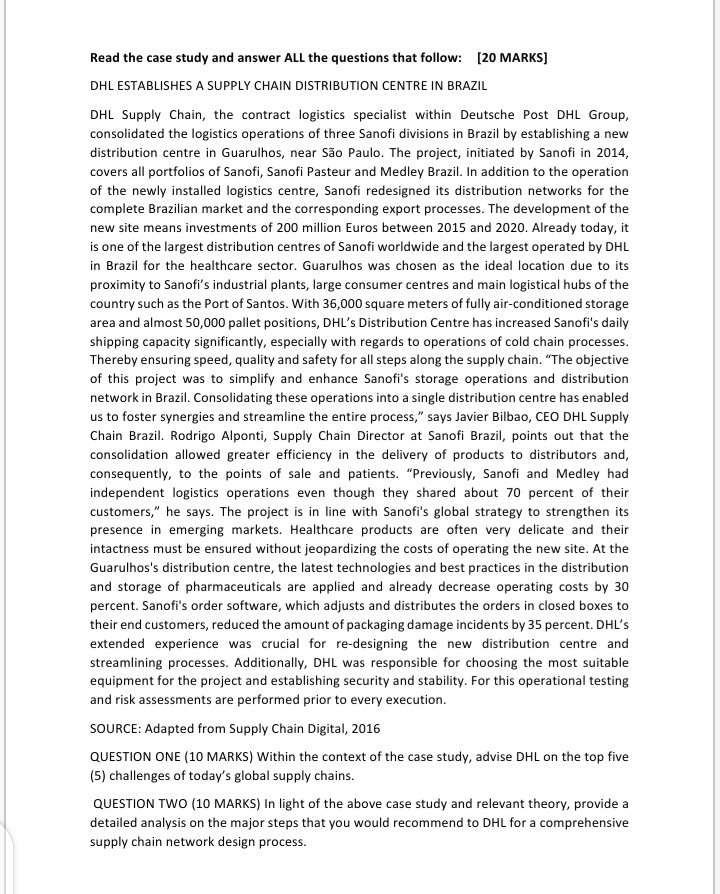 Kindly Assist. Thank You. Read the case study and