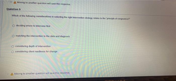 Moving to another question will save this