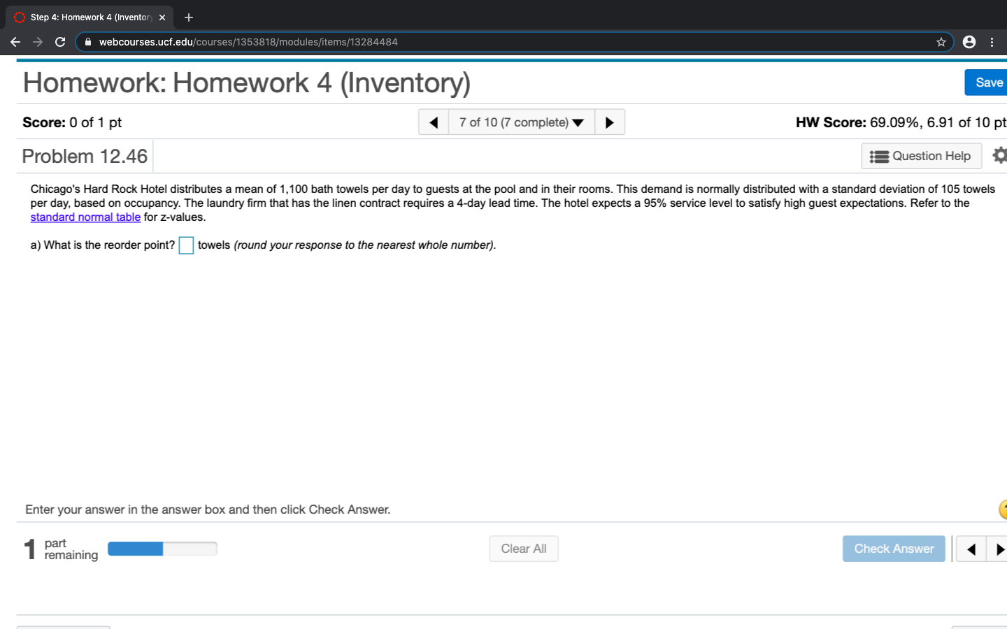 Step 4: Homework 4 (Inventory x + f C A