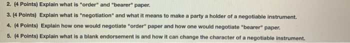 2. (4 Points) Explain what is "order" and