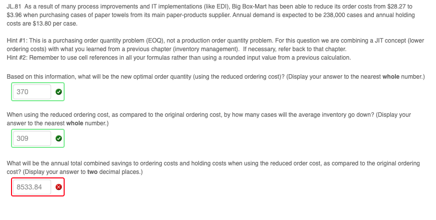 Need help with the last problem showing wrong.