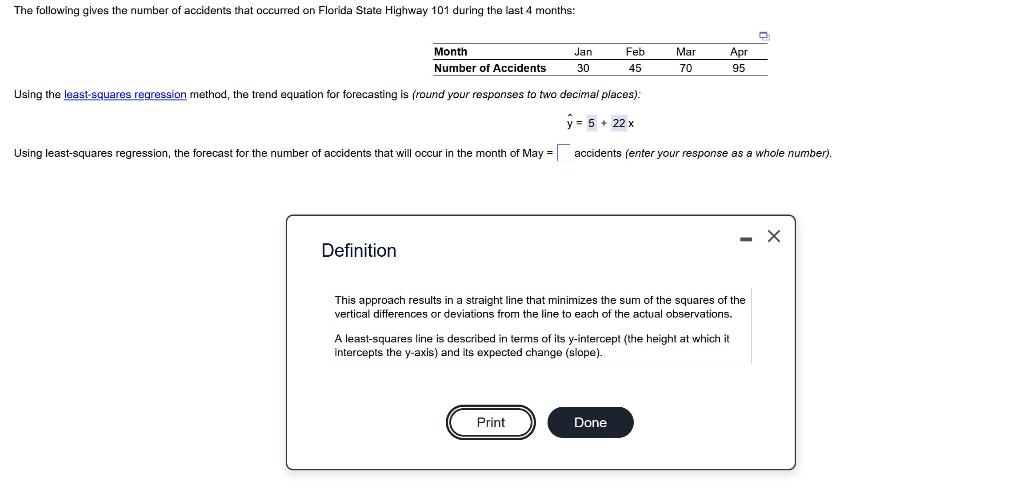 The following gives the number of accidents that