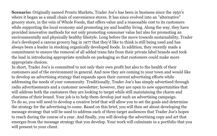 questions are included also. Scenario: Originally