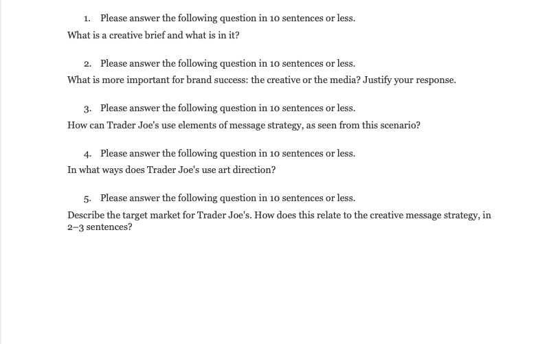 questions are included also. Scenario: Originally