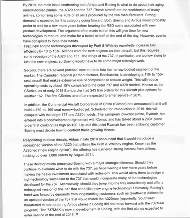 6. What do you believe should be Boeings strategy