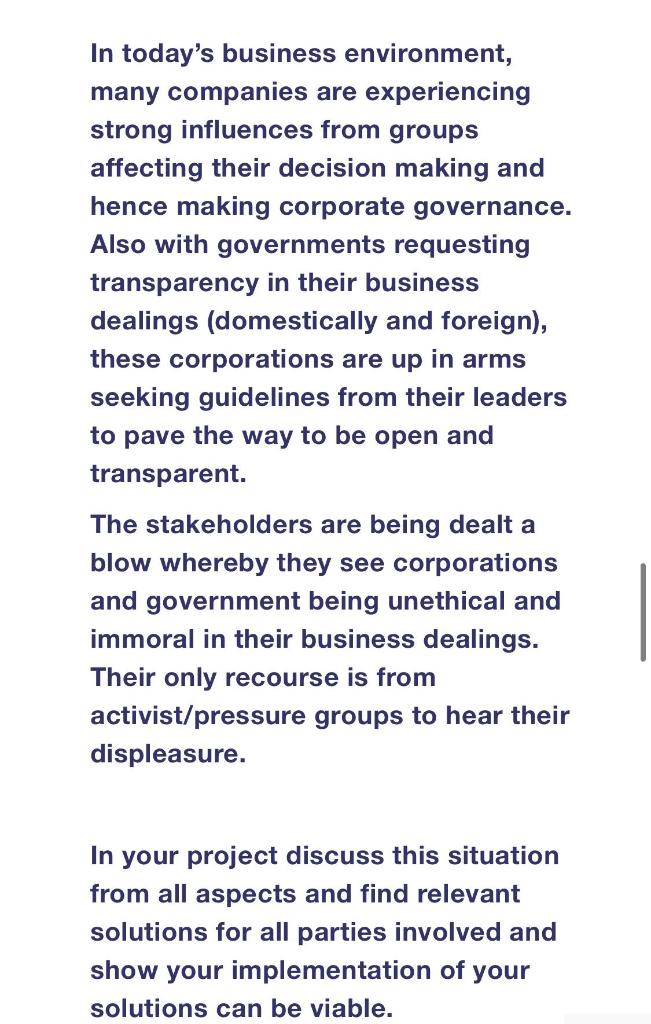 Please give a long answer In today's business