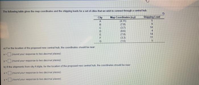 5 B 9 14 4 D E F 14 11 5 G The following table