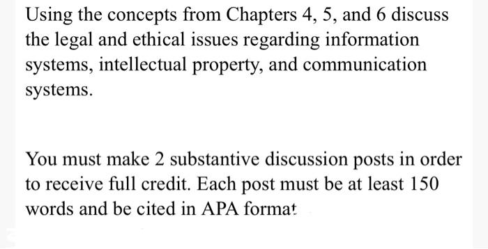 Using the concepts from Chapters 4, 5, and 6