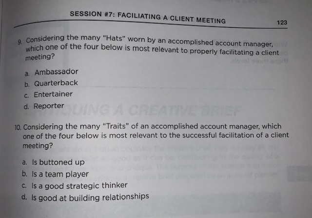 SESSION #7: FACILIATING A CLIENT MEETING 123 e