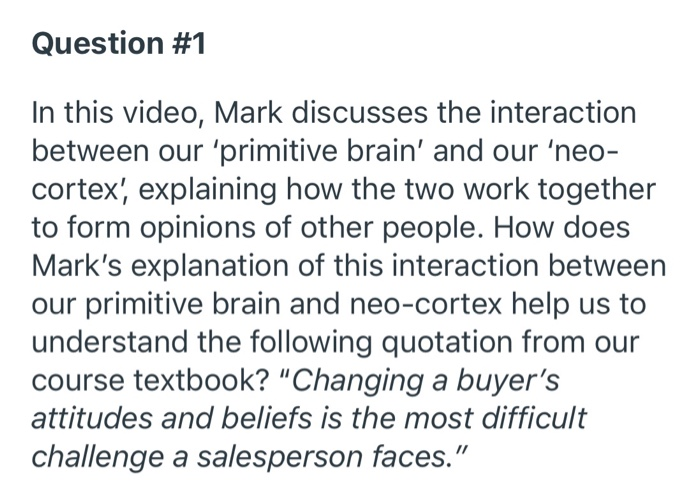 Question #1 In this video, Mark discusses the