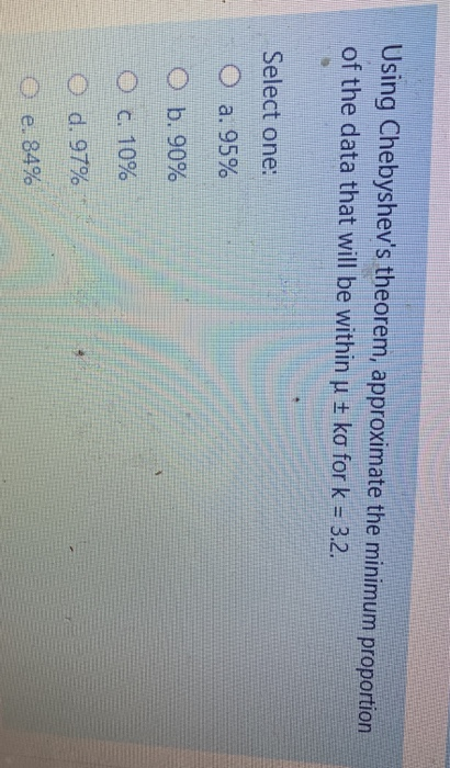 Using Chebyshev's theorem, approximate the