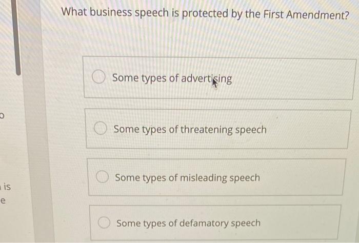 What business speech is protected by the First