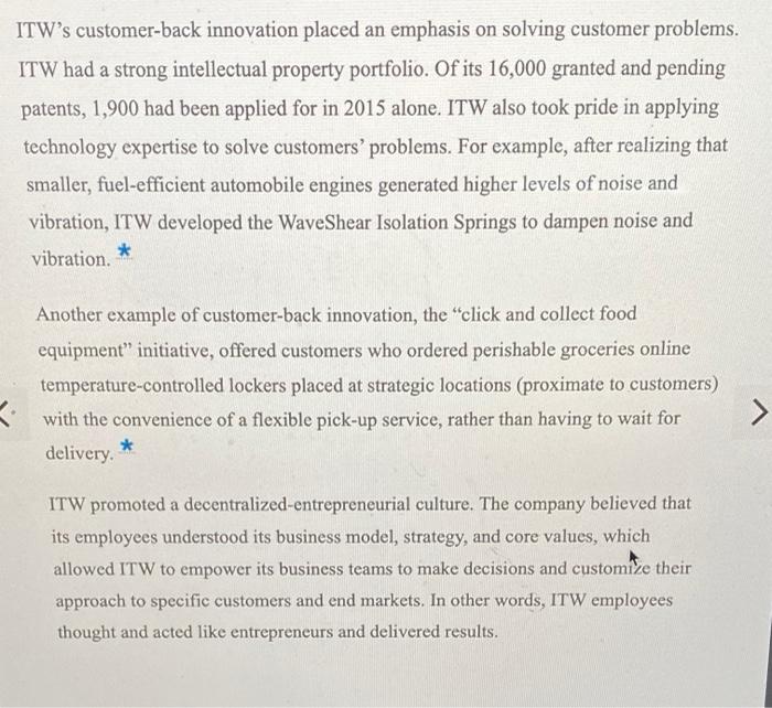 1. Major Strategies of Illinois Tool Works