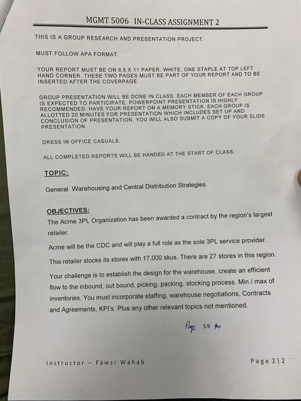 ACME 3PL Organization has been awarded a contract