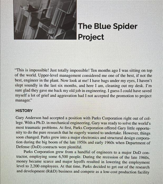 The Blue Spider Project "This is impossible! Just
