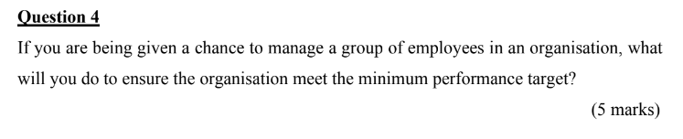 Question 4 If you are being given a chance to