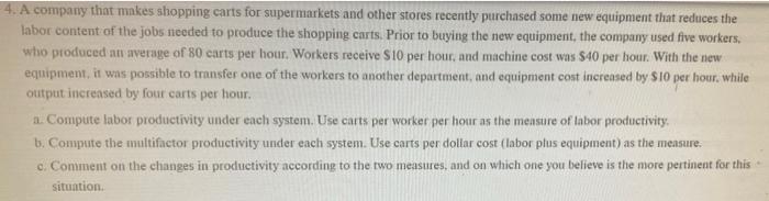 4. A company that makes shopping carts for