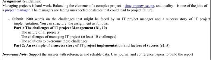 please 1500 words Assignment Guidelines: Managing