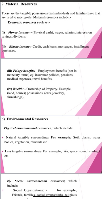 2. Group the under listed resources under their