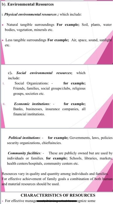 2. Group the under listed resources under their
