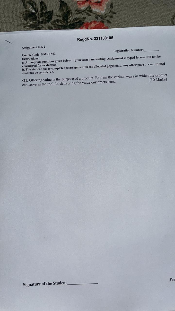 RegdNo. 321100105 Assignment No. 2 Course Code: