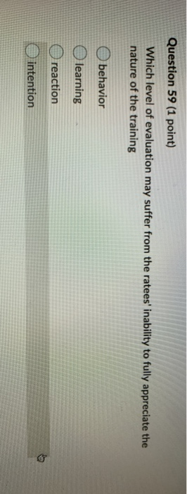 Question 57 (1 point) According to Bloom, in