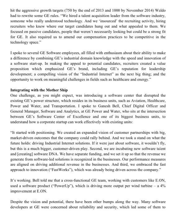 Based on the article, how would you evaluate GE's