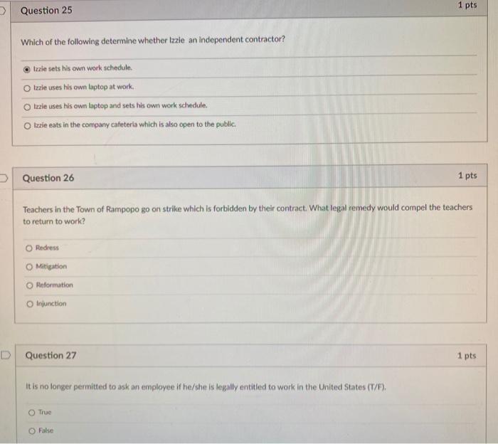 25,26,27 Question 25 1 pts Which of the following