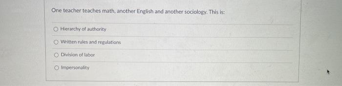 1) 2) 3) 4) One teacher teaches math, another