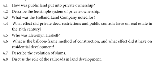 4.1 How was public land put into private
