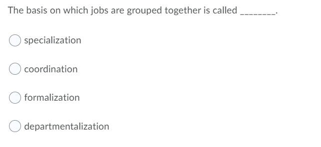 The basis on which jobs are grouped together is