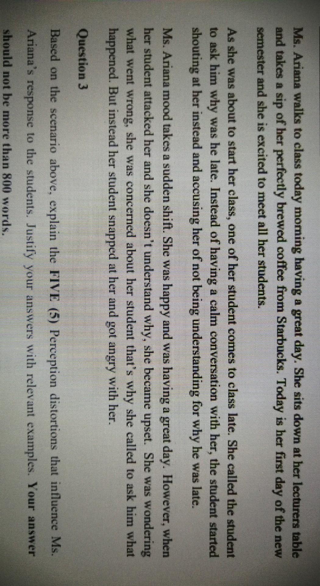 Ms. Ariana walks to class today moming having a