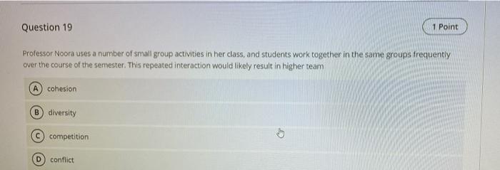 Question 19 1 Point Professor Noora uses a number