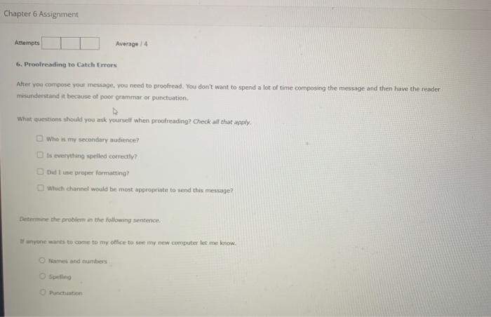 Chapter 6 Assignment Attempts Average / 4 6.