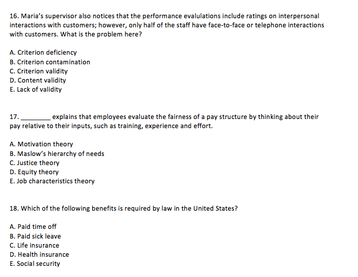 16. Maria's supervisor also notices that the