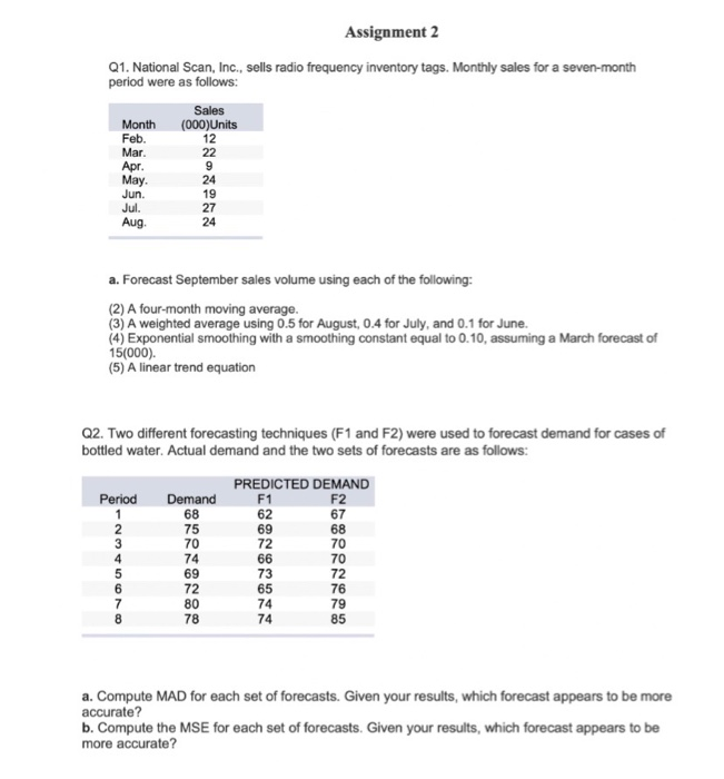 please answer question 2 A & B please use excel!