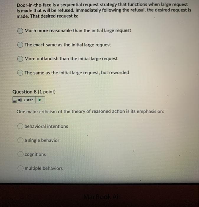 Door-in-the-face is a sequential request strategy