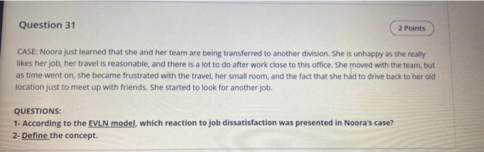 help , 40 minutes left Question 31 2 Points CASE: