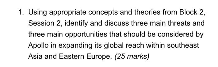 1. Using appropriate concepts and theories from